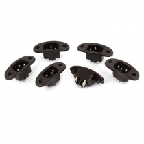 IEC320 C14 Power Cord Socket Receptacle Fuse Holder Coffee Color 250V 10A 6Pcs