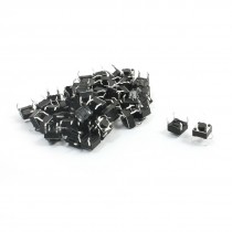 50PCS 3.5mm Button Dia 6mmx6mmx4.3mm Momentary Black Tact Switch