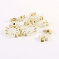 8 Pcs Off White Plastic CR2032 Cell Button Lithium Batteries Socket Holder
