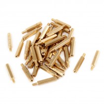 50 Pcs M3 x 6mm Male Brass Hexagonal Hex Threaded Spacer Gold Tone