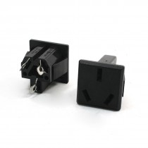 2pcs Black AC 125V 15A AU 3 Pin Plug Socket Power Supply Adapter