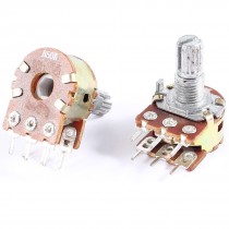 2 Pcs B50K 50K Ohm 6 Terminals Dual Linear Rotary Taper Potentiometers