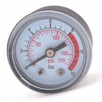 0-170 PSI Black Plastic 0.37" Compressor Compressed Pressure Gauge