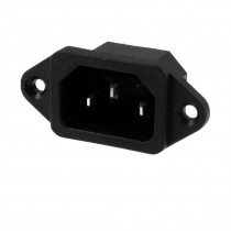 Male 3 Terminals Panel Mount C14 Power Plug Adapter Connector 250V 10A 250V 15A