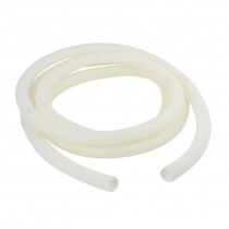White Plastic 21mmx18mm Corrugated Wire Tubing Convoluted Tube 2.8M