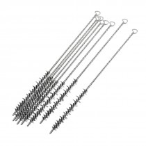 25cm Long Steel Wire Round Pipe Tube Brush Cleaning Tool 8 Pcs