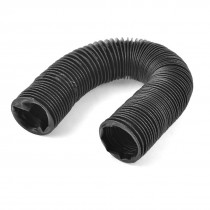 6cm x 100cm Round Flexible Tubing Machine Tool Black Bellows Ball Screw Cover
