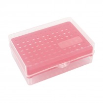 96 Holes Rack Caes Red w Clear White Cover for 10UL Pipette Pipet Tips