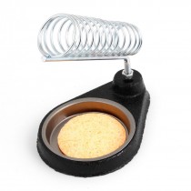 Bench Top Zinc Metal Spring Soldering Iron Stand Holder w Sponge