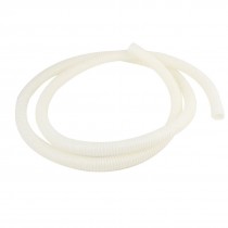 White Plastic 21mmx18mm Corrugated Wire Tubing Convoluted Tube 1.8M
