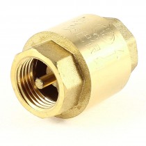 Vertical Type 1/2" PT Female Threaded Brass Tone In Line Check Valve