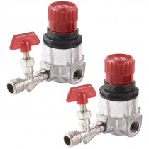 2PCS Air Compressor 12mm Male Threaded Single Outlet Pressure Valve Switch