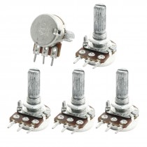 5Pcs B50K 50K Ohm 13mm Shaft Single Linear Rotary Potentiometers