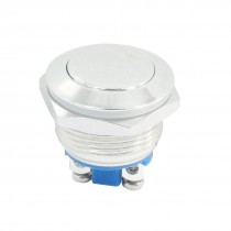 19mm Flush Mounted Momentary SPST Round Flat Metal Push Button Switch