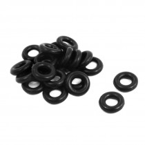 20 Pcs Black Round Rubber Oil Seal O Ring Gasket 7mm x 2.2mm x 2.4mm