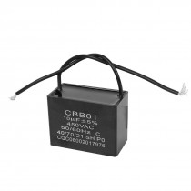 AC 450V 10uF 50/60Hz 2pin Motor Run Metallized Polypropylene Capacitor CBB61