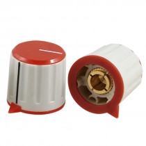 2 Pcs Replacement Red Gray 15 x 20mm Rotary Switch Turning Knobs
