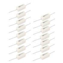 15 Pcs White Rectangle Axial Lead Cement Resistor 5W 510 Ohm