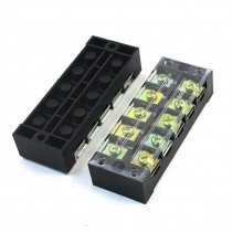 2pcs 600V 45A 5P Double Row Covered Barrier Screw Terminal Block Strip