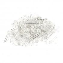 100 Pcs 5mm Straw Hat Wide Angle Blue LED Lamp Light Emitting Diode