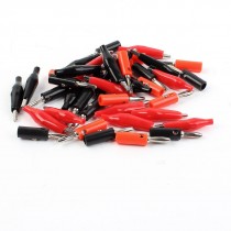 20 Pairs Multimeter Part Black Red Plastic Coated Alligator Clip + Banana Plug