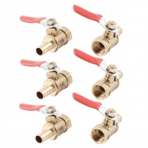 8mm Barb Hose to 1/4 PT Female Thread Connector Brass Ball Control Valve 6 Pcs
