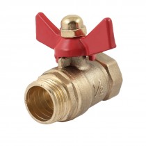 Tee Handle Male to Female M/F 1/2 PT Thread Ball Valve Gold Tone