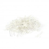 100 Pcs 3mm Round Head 2Pin White Light Emitting Diode LED Bulb
