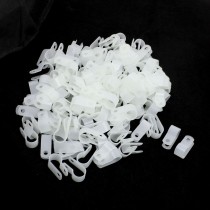 200Pcs Replacement White Plastic Wire Hose Fastening R Clip Clamp 10.4mm