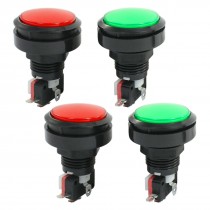4Pcs 1.4" Dia Cap Momentary SPST Red Green Arcade Button Switch for Game Machine