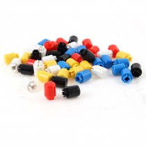 50pcs Multicolor Plastic Tact Switch Button Protect Cover Caps 3.5mmx3mmx10mm
