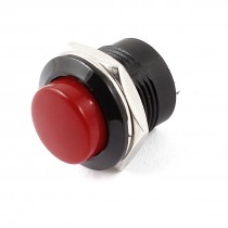 AC 250V 3A AC 125V 6A Red Flat Cap 2 Pin SPST Momentary Push Button Switch