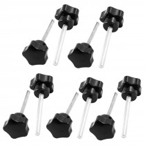 10pcs M6 x 60mm Male Thread 32mm Plastic Star Head Screw On Clamping Knob