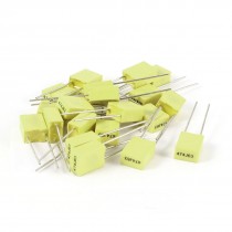 20 Pcs 63V 0.47uF 470NF Radial Lead Box Type Film Correction Capacitors Yellow