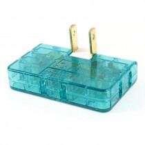 US 2 Pin Rotating Triporate Power Plug Wall Socket AC 125V 15A 1500W Blue