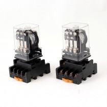 2Pcs JTX-3C DC24V Coil 11P 3PDT General Purpose Power Relay + Socket