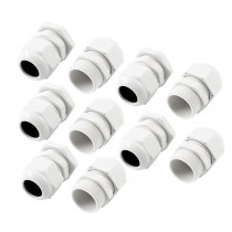 10 Pcs PG19 Off White Plastic Glands Connectors for 12mm to 15mm Cable