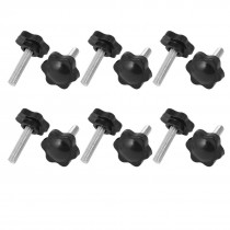 M6x25mm Male Thread 25mm Star Head Dia Screw On Type Clamping Knob 12 Pcs
