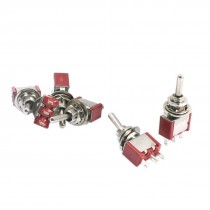 AC 120V 5A ON-OFF-ON 3 Positions 3 Pin Latching Toggle Switch SPDT Red 6pcs