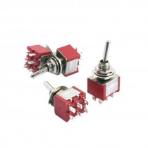 Spare Parts 6mm Panel Mounted ON/ON DPDT Toggle Switch AC 120V 5A Red 4pcs