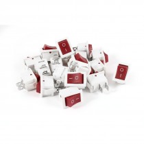 20Pcs KCD1 AC 250V 6A 125V 10A 2Pin SPST Power ON/OFF Panel Rocker Switch Red