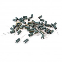 50 Pcs 220uF 16V Radial Aluminnum Electrolytic Capacitors 6mm x 12mm