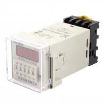 DH48J-8 1-9999 Panel Mount Digital Counter Relay w Base AC/DC 24V 50/60Hz