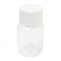 50mL Wide Mouth White Clear Plastic Cylinder Shape Chemistry Storage Case Bottle