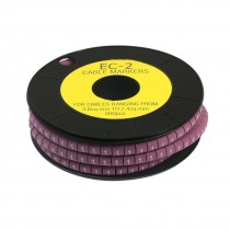 EC-2 Purple Flexible PVC Letter 1 Pattern Cable Markers 3.6-7.4mm2 500 Pcs