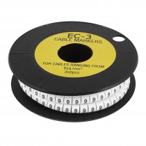 350 PCS EC-3 PVC Number 9 Print Cable Markers Labels White for 6mm2 Wire