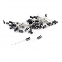 50 Pcs 100uF 10V 105C Radial Electrolytic Capacitors Black 4mm x 8mm