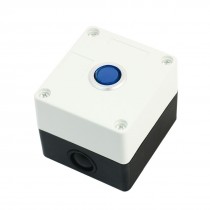 12V Voltage Blue Pilot Lamp SPDT 1NO 1NC Self-Locking Push Button Station Box