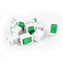 10Pcs KCD1 AC 250V 6A 125V 10A 2Pin SPST Power ON/OFF Panel Rocker Switch Green