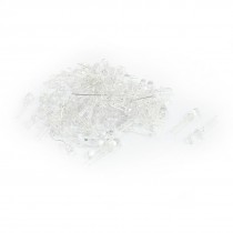 100 Pcs 5mm Round White Plastic Head Blue LED Light Emitting Diode